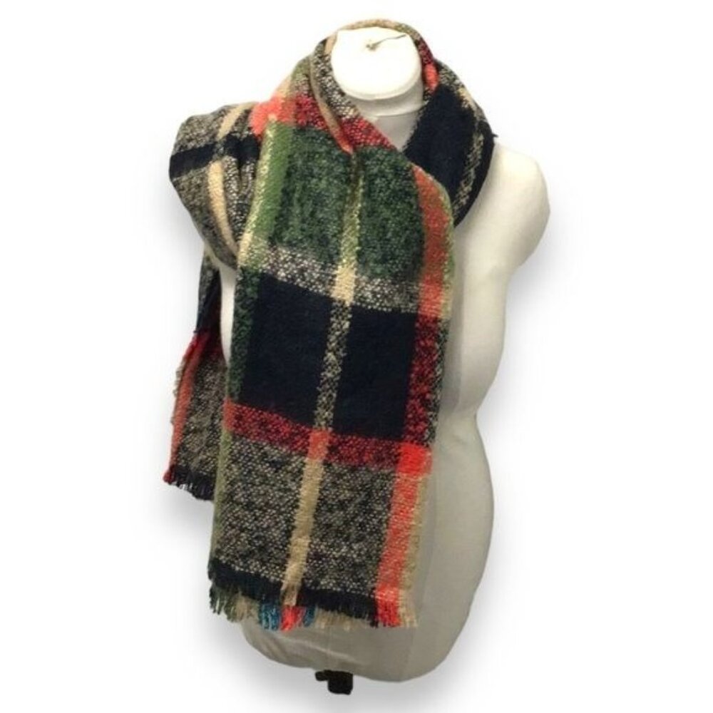 Women’s Blanket Wrap Plaid Scarf, Multicolor, OSFM